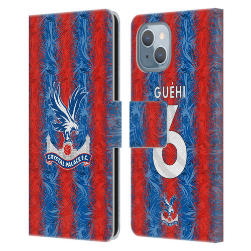 Crystal Palace FC 2024/25 Players Home Kit Marc Guéhi Leather Book Wallet Case Cover For Apple iPhone 14