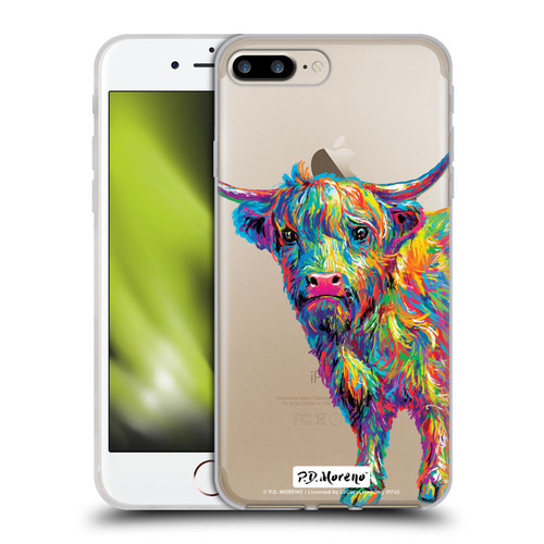 P.D. Moreno Animals II Reuben The Highland Cow Soft Gel Case for Apple iPhone 7 Plus / iPhone 8 Plus