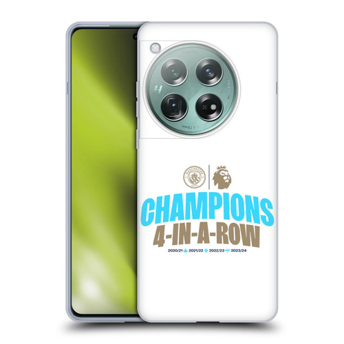 Manchester City Man City FC 2024 Premier League Champions 4 In A Row Light Soft Gel Case for OnePlus 12 Manchester City Man City FC 2024 Premier League Champions 4 In A Row Light Soft Gel Case for OnePlus 12