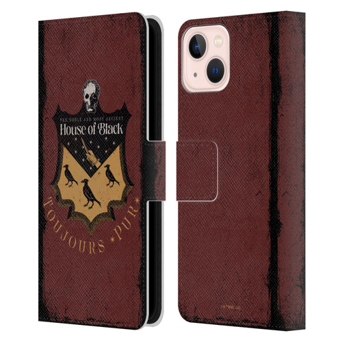 Harry Potter Dementors Kiss House Of Black Leather Book Wallet Case Cover For Apple iPhone 13