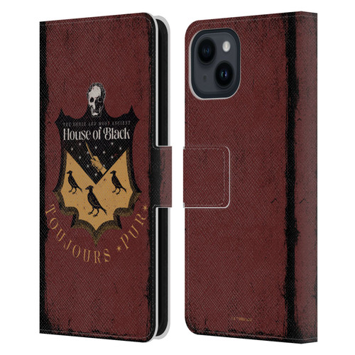 Harry Potter Dementors Kiss House Of Black Leather Book Wallet Case Cover For Apple iPhone 15