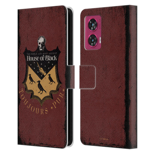 Harry Potter Dementors Kiss House Of Black Leather Book Wallet Case Cover For Motorola Edge 50 Fusion