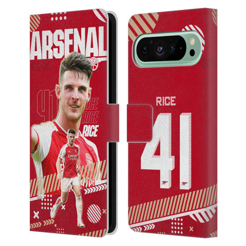 Arsenal FC 2023/24 First Team Declan Rice Leather Book Wallet Case Cover For Google Pixel 9 Pro XL