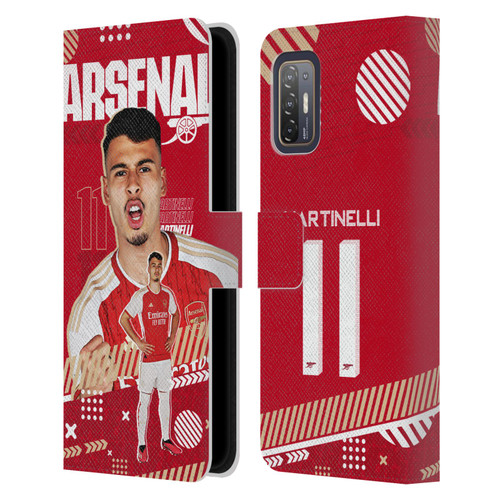 Arsenal FC 2023/24 First Team Gabriel Leather Book Wallet Case Cover For HTC Desire 21 Pro 5G