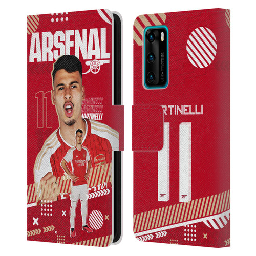 Arsenal FC 2023/24 First Team Gabriel Leather Book Wallet Case Cover For Huawei P40 5G