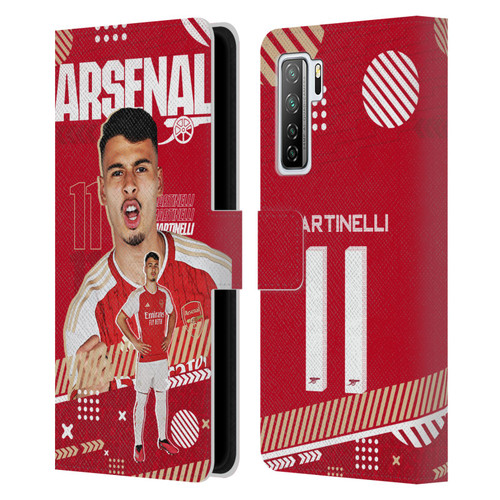 Arsenal FC 2023/24 First Team Gabriel Leather Book Wallet Case Cover For Huawei Nova 7 SE/P40 Lite 5G
