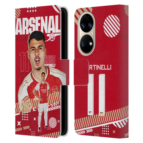 Arsenal FC 2023/24 First Team Gabriel Leather Book Wallet Case Cover For Huawei P50