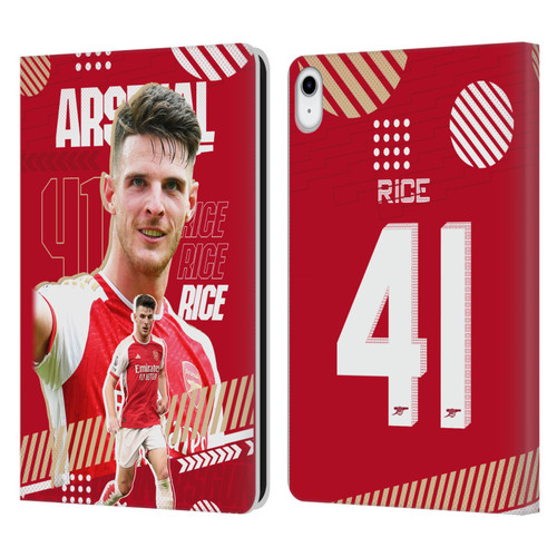 Arsenal FC 2023/24 First Team Declan Rice Leather Book Wallet Case Cover For Apple iPad 10.9 2022/2025