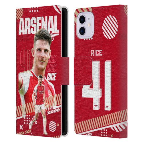 Arsenal FC 2023/24 First Team Declan Rice Leather Book Wallet Case Cover For Apple iPhone 11 Arsenal FC 2023/24 First Team Declan Rice Leather Book Wallet Case Cover For Apple iPhone 11