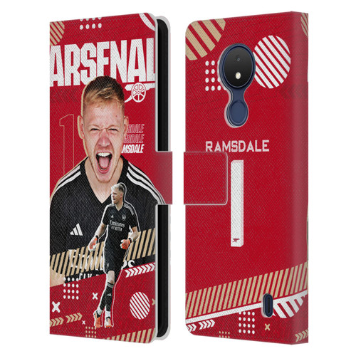 Arsenal FC 2023/24 First Team Aaron Ramsdale Leather Book Wallet Case Cover For Nokia C21