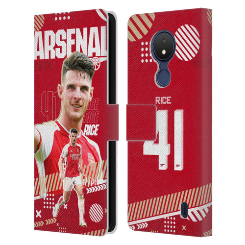 Arsenal FC 2023/24 First Team Declan Rice Leather Book Wallet Case Cover For Nokia C21