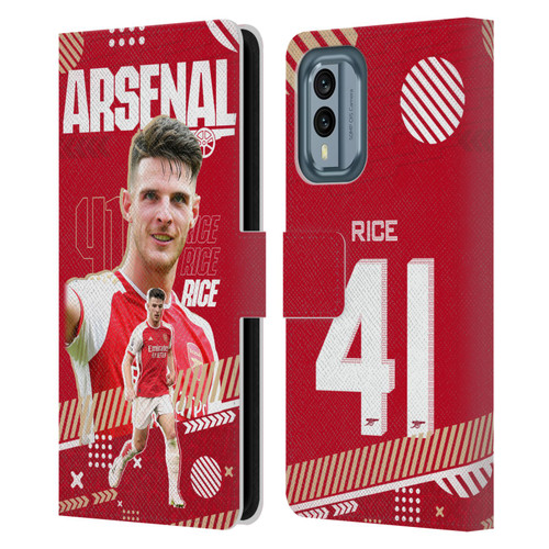 Arsenal FC 2023/24 First Team Declan Rice Leather Book Wallet Case Cover For Nokia X30
