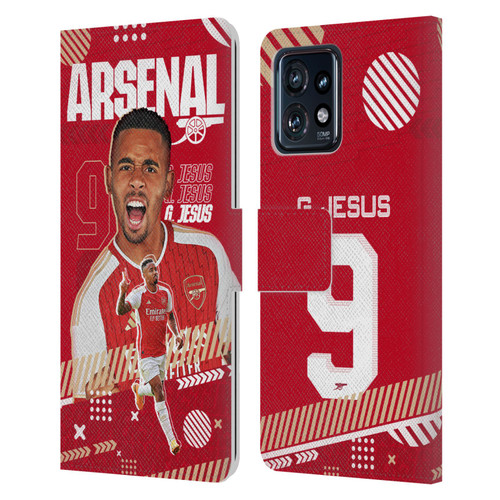 Arsenal FC 2023/24 First Team Gabriel Jesus Leather Book Wallet Case Cover For Motorola Moto Edge 40 Pro/Plus 2023