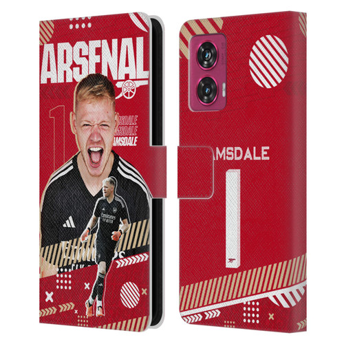Arsenal FC 2023/24 First Team Aaron Ramsdale Leather Book Wallet Case Cover For Motorola Edge 50 Fusion