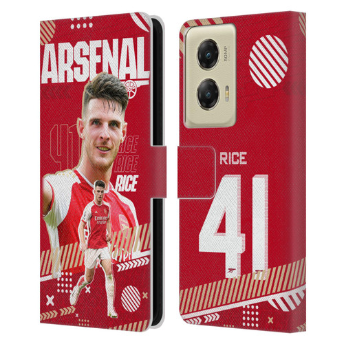 Arsenal FC 2023/24 First Team Declan Rice Leather Book Wallet Case Cover For Motorola Moto G Stylus 5G (2024)