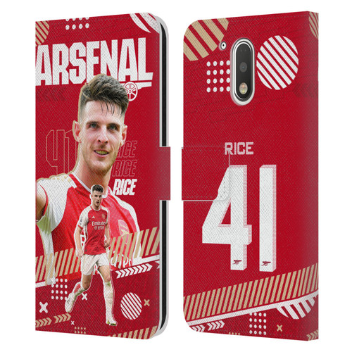 Arsenal FC 2023/24 First Team Declan Rice Leather Book Wallet Case Cover For Motorola Moto G41