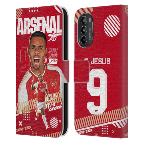 Arsenal FC 2023/24 First Team Gabriel Jesus Leather Book Wallet Case Cover For Motorola Moto G82 5G