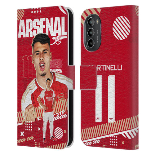 Arsenal FC 2023/24 First Team Gabriel Leather Book Wallet Case Cover For Motorola Moto G82 5G
