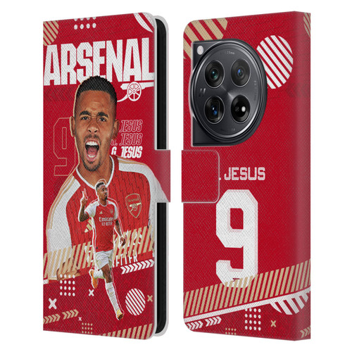 Arsenal FC 2023/24 First Team Gabriel Jesus Leather Book Wallet Case Cover For OnePlus 12
