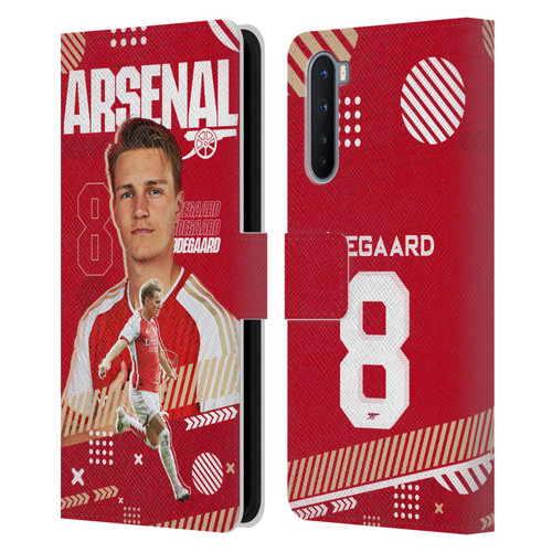 Arsenal FC 2023/24 First Team Martin Ødegaard Leather Book Wallet Case Cover For OnePlus Nord 5G