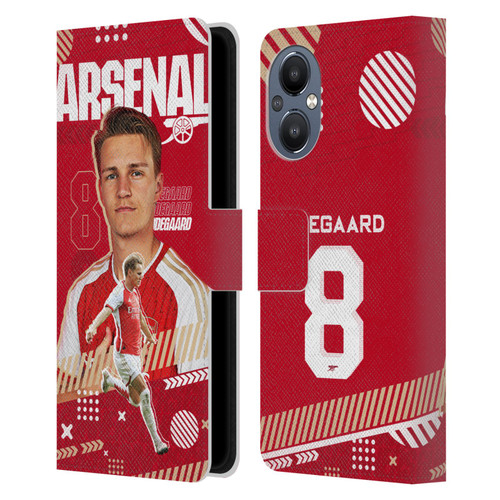 Arsenal FC 2023/24 First Team Martin Ødegaard Leather Book Wallet Case Cover For OnePlus Nord N20 5G