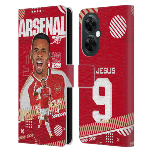 Arsenal FC 2023/24 First Team Gabriel Jesus Leather Book Wallet Case Cover For OnePlus Nord N30