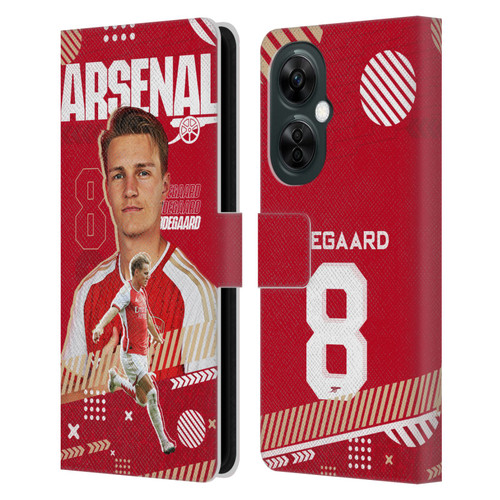 Arsenal FC 2023/24 First Team Martin Ødegaard Leather Book Wallet Case Cover For OnePlus Nord N30