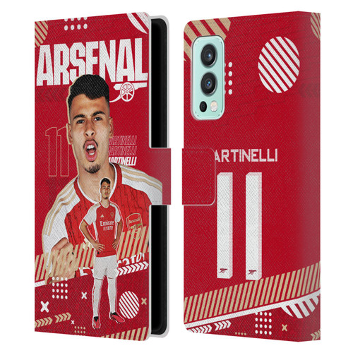 Arsenal FC 2023/24 First Team Gabriel Leather Book Wallet Case Cover For OnePlus Nord 2 5G