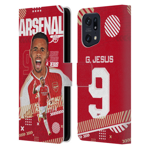 Arsenal FC 2023/24 First Team Gabriel Jesus Leather Book Wallet Case Cover For OPPO Find X5