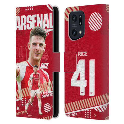 Arsenal FC 2023/24 First Team Declan Rice Leather Book Wallet Case Cover For OPPO Find X5 Pro
