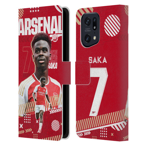 Arsenal FC 2023/24 First Team Bukayo Saka Leather Book Wallet Case Cover For OPPO Find X5 Pro