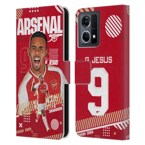 Arsenal FC 2023/24 First Team Gabriel Jesus Leather Book Wallet Case Cover For OPPO Reno8 4G