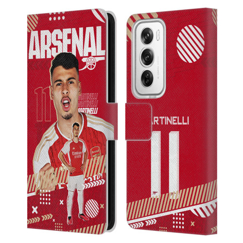 Arsenal FC 2023/24 First Team Gabriel Leather Book Wallet Case Cover For OPPO Reno12 Pro 5G