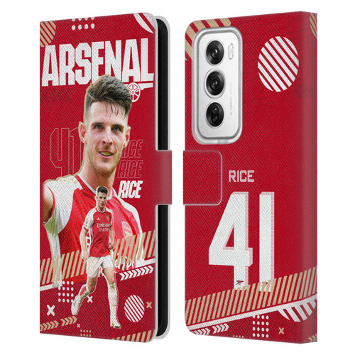 Arsenal FC 2023/24 First Team Declan Rice Leather Book Wallet Case Cover For OPPO Reno12 Pro 5G