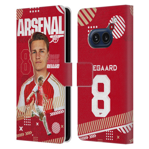 Arsenal FC 2023/24 First Team Martin Ødegaard Leather Book Wallet Case Cover For Nothing Phone (2a)