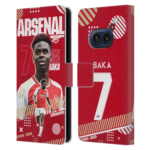 Arsenal FC 2023/24 First Team Bukayo Saka Leather Book Wallet Case Cover For Nothing Phone (2a) Arsenal FC 2023/24 First Team Bukayo Saka Leather Book Wallet Case Cover For Nothing Phone (2a)