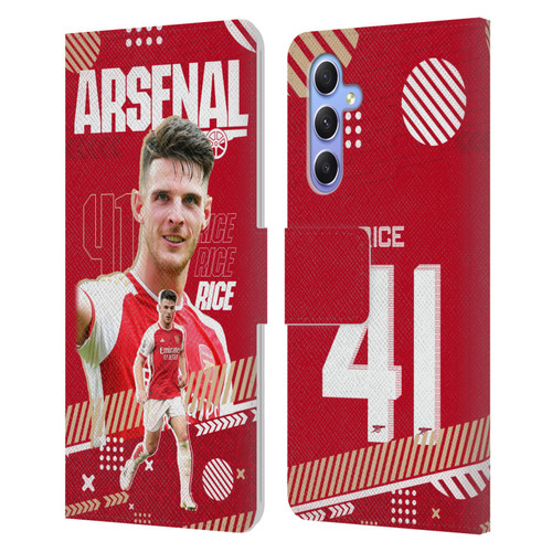 Arsenal FC 2023/24 First Team Declan Rice Leather Book Wallet Case Cover For Samsung Galaxy A34 5G