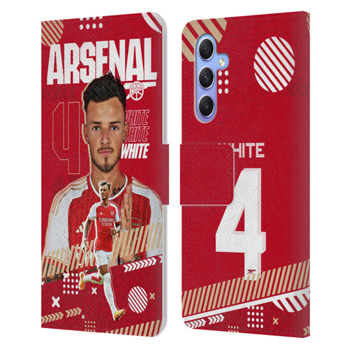 Arsenal FC 2023/24 First Team Ben White Leather Book Wallet Case Cover For Samsung Galaxy A34 5G
