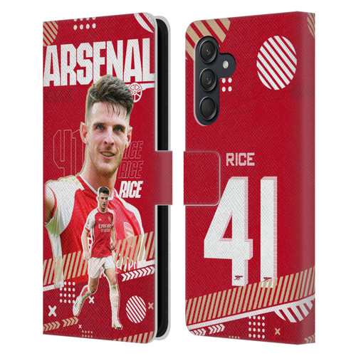 Arsenal FC 2023/24 First Team Declan Rice Leather Book Wallet Case Cover For Samsung Galaxy M55 5G
