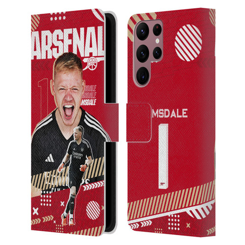 Arsenal FC 2023/24 First Team Aaron Ramsdale Leather Book Wallet Case Cover For Samsung Galaxy S22 Ultra 5G