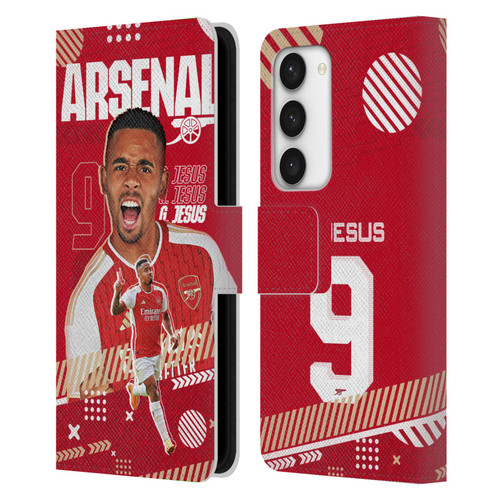 Arsenal FC 2023/24 First Team Gabriel Jesus Leather Book Wallet Case Cover For Samsung Galaxy S23 5G