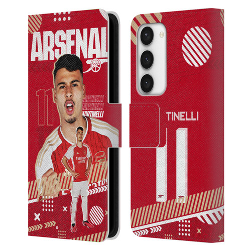 Arsenal FC 2023/24 First Team Gabriel Leather Book Wallet Case Cover For Samsung Galaxy S23 5G