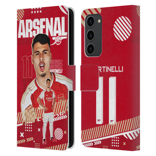 Arsenal FC 2023/24 First Team Gabriel Leather Book Wallet Case Cover For Samsung Galaxy S23+ 5G
