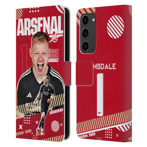 Arsenal FC 2023/24 First Team Aaron Ramsdale Leather Book Wallet Case Cover For Samsung Galaxy S23+ 5G
