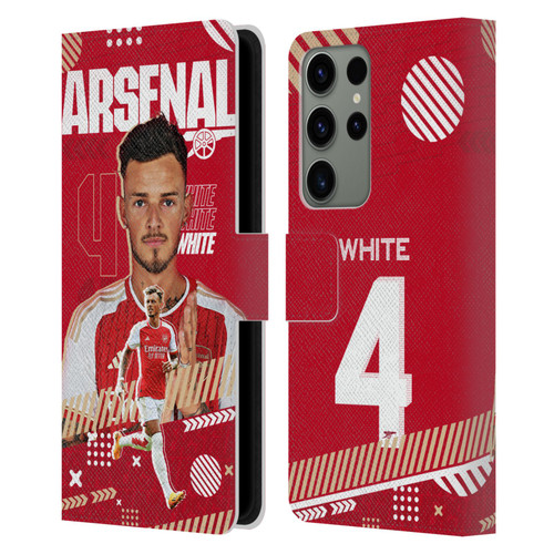 Arsenal FC 2023/24 First Team Ben White Leather Book Wallet Case Cover For Samsung Galaxy S23 Ultra 5G