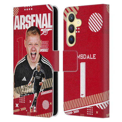 Arsenal FC 2023/24 First Team Aaron Ramsdale Leather Book Wallet Case Cover For Samsung Galaxy S24 5G