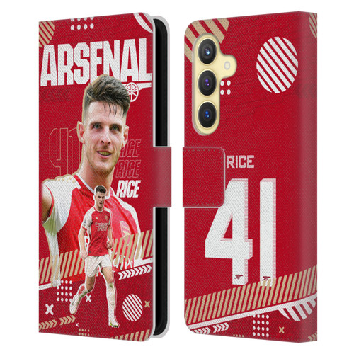 Arsenal FC 2023/24 First Team Declan Rice Leather Book Wallet Case Cover For Samsung Galaxy S24 5G