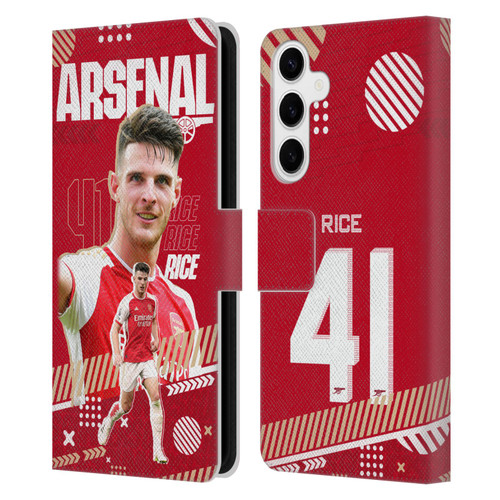 Arsenal FC 2023/24 First Team Declan Rice Leather Book Wallet Case Cover For Samsung Galaxy S24+ 5G