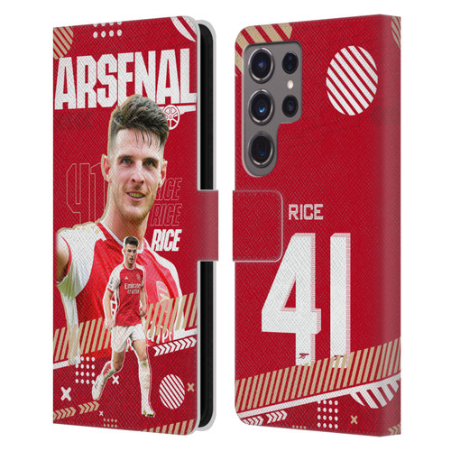 Arsenal FC 2023/24 First Team Declan Rice Leather Book Wallet Case Cover For Samsung Galaxy S24 Ultra 5G