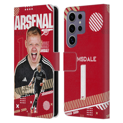 Arsenal FC 2023/24 First Team Aaron Ramsdale Leather Book Wallet Case Cover For Samsung Galaxy S25 Ultra